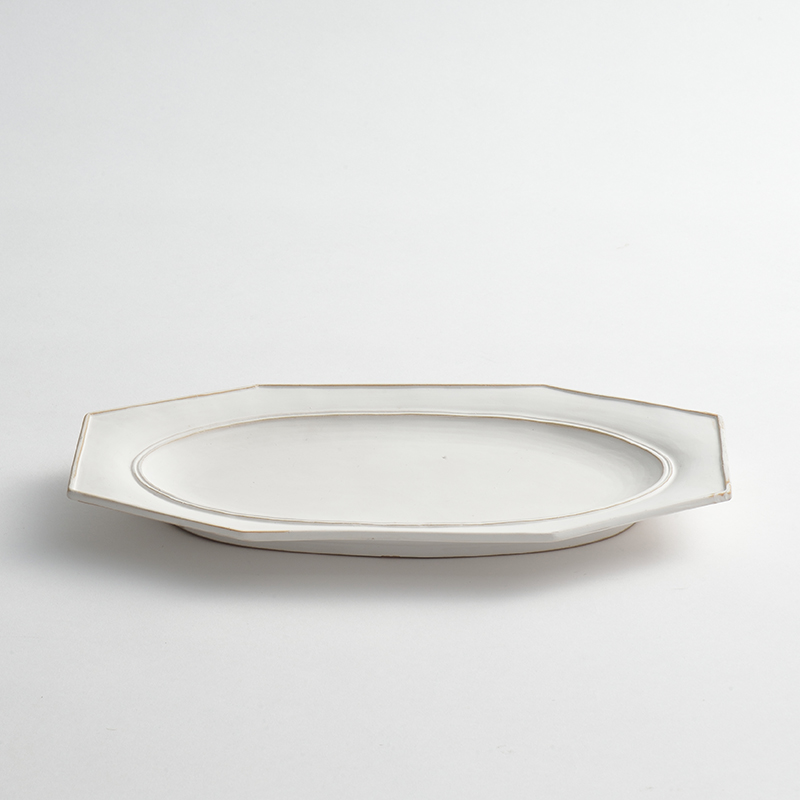 StiLL octagon plate スティル オクタゴン プレート 胡粉（白）L / MISHIM POTTERY CREATION