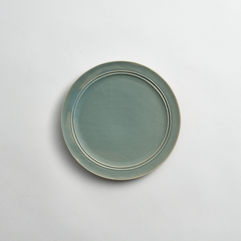 StiLL round plate スティル ラウンド プレートS 錆浅葱（青緑）/ MISHIM POTTERY CREATION