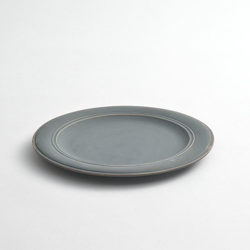 StiLL oval plate スティル オーバル 藍墨茶（グレー）L / MISHIM POTTERY CREATION