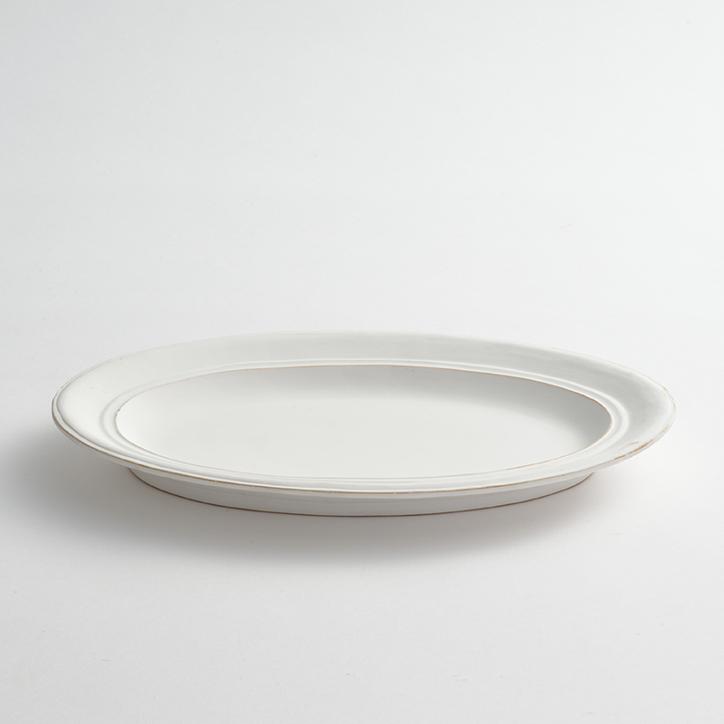StiLL oval plate スティル オーバル プレート胡粉（白）L / MISHIM POTTERY CREATION