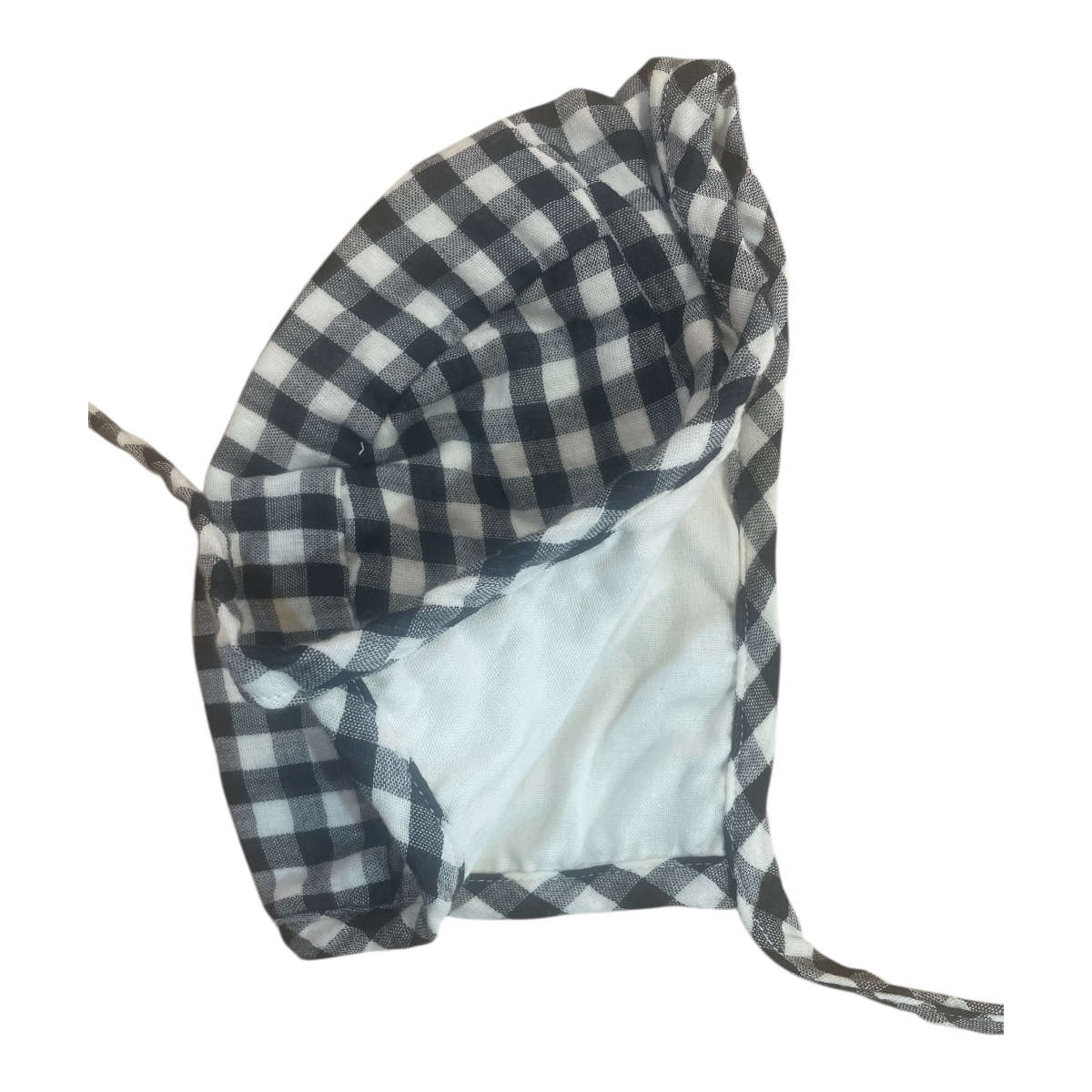 ao アオ｜ギンガムガーゼボンネット リバーシブル